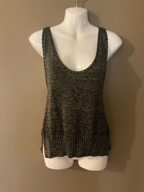 Rachel Comey Women's Metallic Knit Tank Top - Black Size L